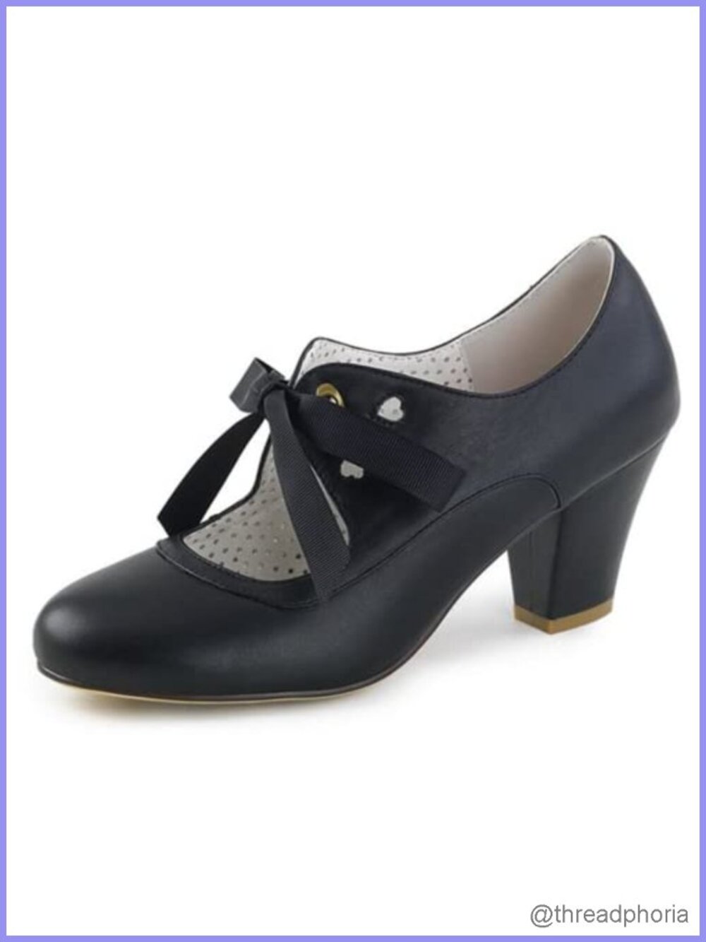 Women's Mary Jane Pumps Chunky Block Heel Lace Up Round Toe